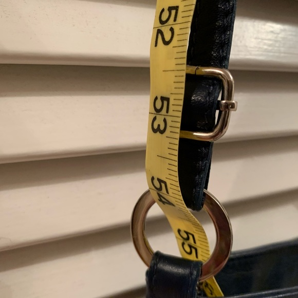 Vera Pelle Italian Leather Navy Crossbody Purse - Picture 6 of 11